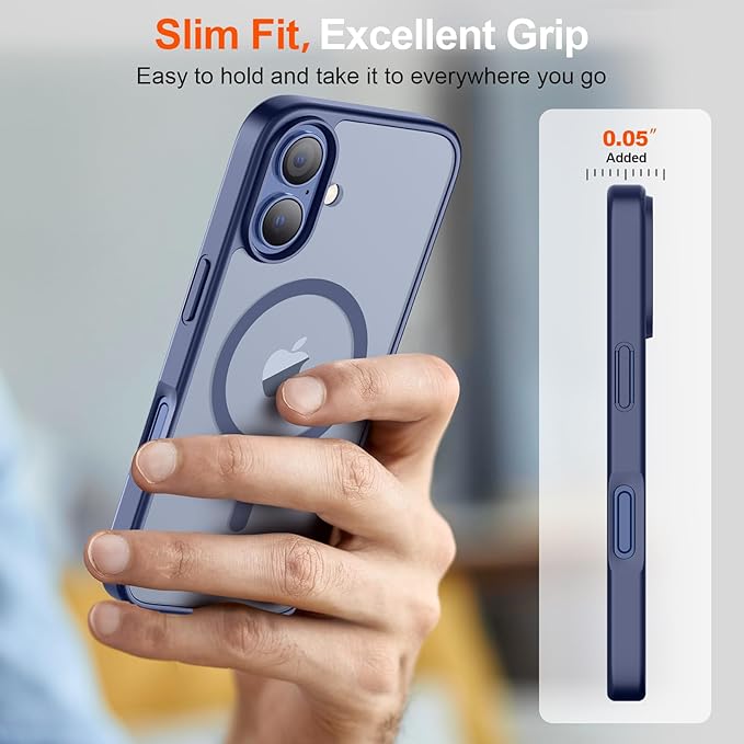 SUPFINE Magnetic for iPhone 17 Case (Compatible with MagSafe)(Military Grade Drop Protection) Translucent Matte Shockproof with Anti-Fingerprint Phone Cover,Lavender Gray