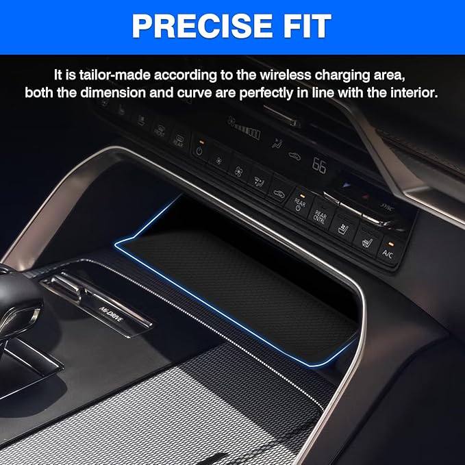 Autorder Wireless Charging Anti-Slip Mat for 2024-2026 Mazda CX-90 CX90/2025-2026 CX-70 CX70 Accessories Anti-Dust Center Console Protective Pad Silicone Wireless Charging Pad for CX90 CX70