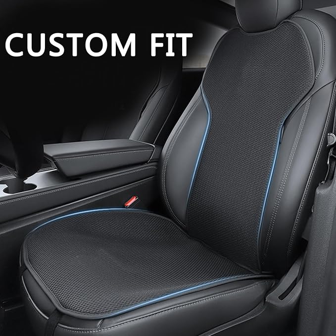 Front Car Seat Covers for Tesla Model Y Model S Model X Model 3 2017-2025 Breathable Interior Seat Cushion Protector All Season Protection Breathable (Without Logo)