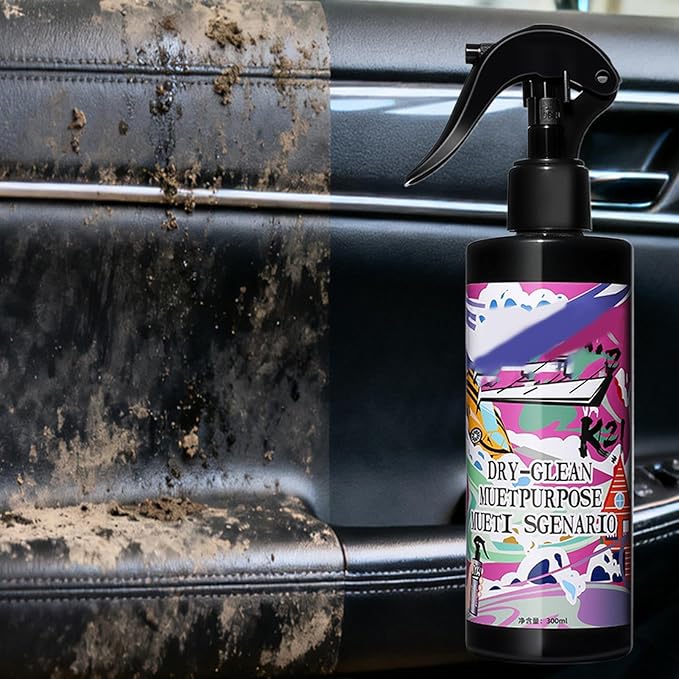 Car Interior Cleaner - 300ml Powerful Fabric Seat Spray, Automotive Upholstery Agent with Deep Stain Removal, Vehicle Carpet Cleaner with Fast Drying Formula, Cleaning Spray for Truck SUV
