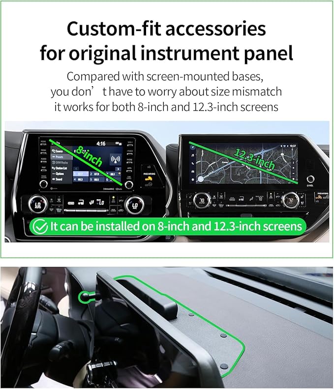 Car Phone Holder for 2020-2026 Toyota Highlander Accessories Compatible with MagSafe Cell Phone Mount 360° Rotation Does Not Affect Air Vent,Dashboard Original-Size Replacement Model