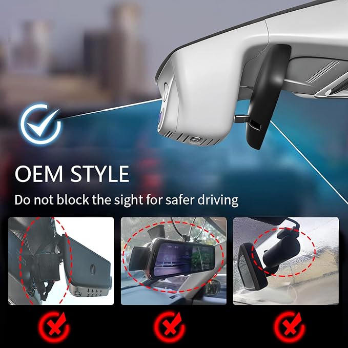 Mangoal Honda CRV Dash Cam Front 4K & Rear 1080p Custom fit for Gen6 CR-V & CR-V Hybrid 2023-2026(Gray)(Model B), Integrated OEM Look, UHD 2160P Video, WiFi & App, 128GB Card