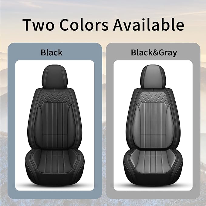 Car Seat Covers Fit for Kia Sorento 2007-2023 2024 2025: Front Set Waterproof Leather Vehicle Seat Cushion Luxury Automotive Protector Easy to Install(2 Seats, Black)