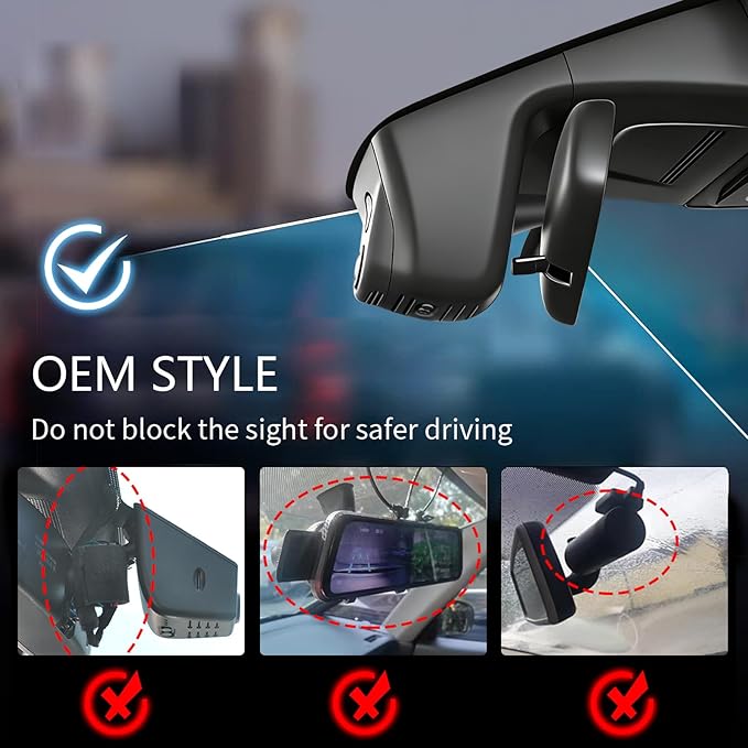 Mangoal Honda CRV Dash Cam Front 4K & Rear 1080p Custom fit for Gen6 CR-V & CR-V Hybrid 2023-2026(Black)(Model B), Integrated OEM Look, UHD 2160P Video, WiFi & App, 128GB Card