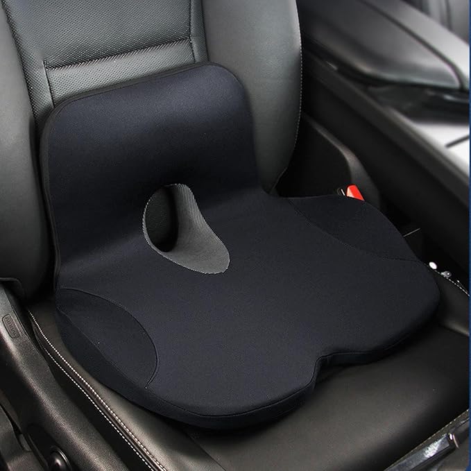Ergonomic Car Seat Cushion - Non Slip Lumbar Support Pillow for Correction, Soft Foam with Full Back Support, Chair Pad for Women Men Hips Office Driving Home Travel Comfort