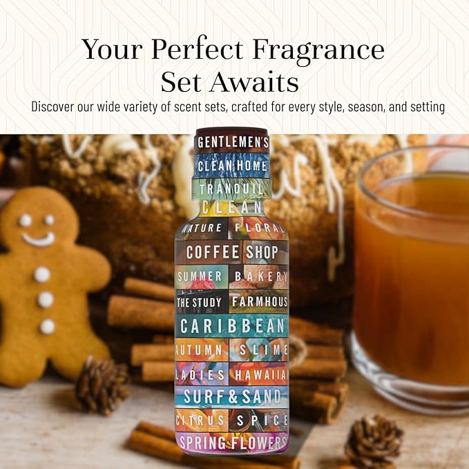 P&J Trading Fragrance Oils for Diffusers for Home Spice Set Fragrance Scents for Candle Making - Soap Making Supplies - Car Diffuser Scents - Essential Home Gift Set - Apple Cider, Cinnamon & More