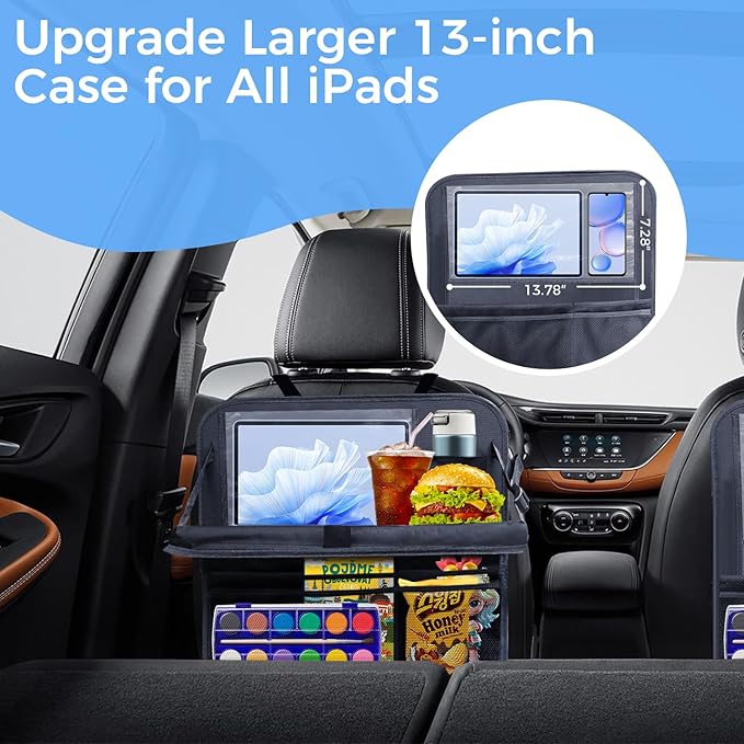 Backseat car organizer(2-Pack),9 storage pockets, car organizer with tablet holder,Car travel essentials for long trips,Car organizers and storage