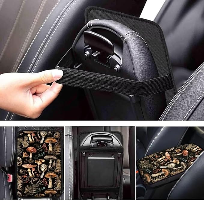 Coldinair Vintage Mushroom Universal Car Center Console Pad Soft Armrest Protector Cover Fit for Most Vehicle,SUV,Truck,Car Interior Accessories Decor
