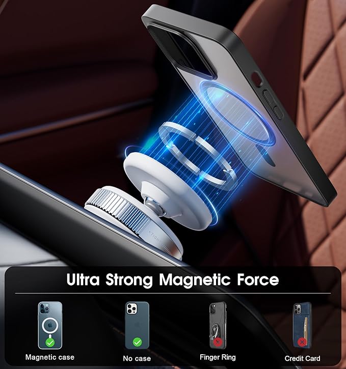 Latest Magnetic Car Phone Holder Ultra Vacuum Suction Cup Phone Mount Magnetic Car Mount Cell Phone Holder for Your Car Accessories for iPhone 15 14 13 12 Android (White)