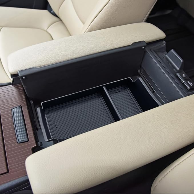 TOPINSTALL Console Organizer Compatible with 2021-2026 Toyota Sienna, Armrest Box Secondary Storage Center Console Tray Coin Container ABS Plastic