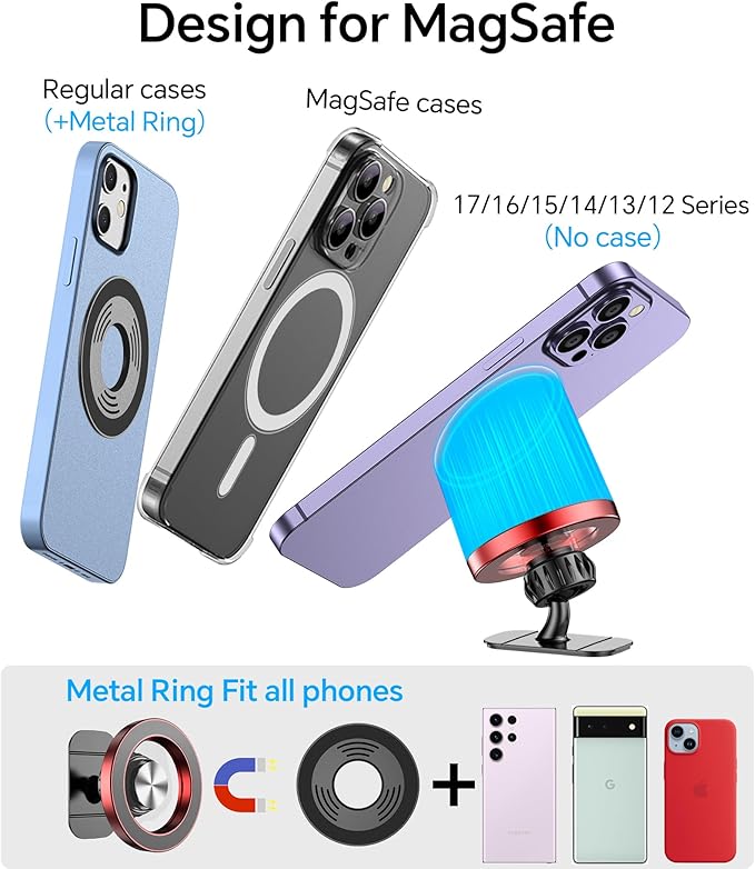 Kaistyle for Magsafe Car Mount【20 Strong Magnets】Magnetic Phone Holder for Car Phone Holder Mount Dash Mounted Holders Cell Phone Holders for Your Car Accessories for Women Men for iPhone 17 16 15 14