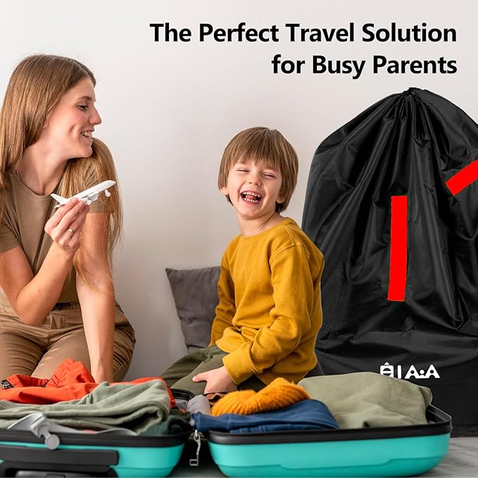 elaia Car Seat Travel Bag for Airplane, Waterproof Carseat Travel Bag with Handles Fits Doona, Graco, Evenflo Infant Carriers & Booster Seats, Perfect for Air Travel, Family Vacations with Infants