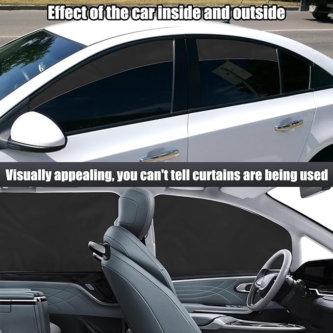 XCBYT Car Window Shades - 4 Pcs Car Privacy Curtains - 100% Block Light Car Window Covers - Magnetic Side Window Sun Shade Keeps Cooler for Breastfeeding, Taking a nap, Changing Clothes, Camping