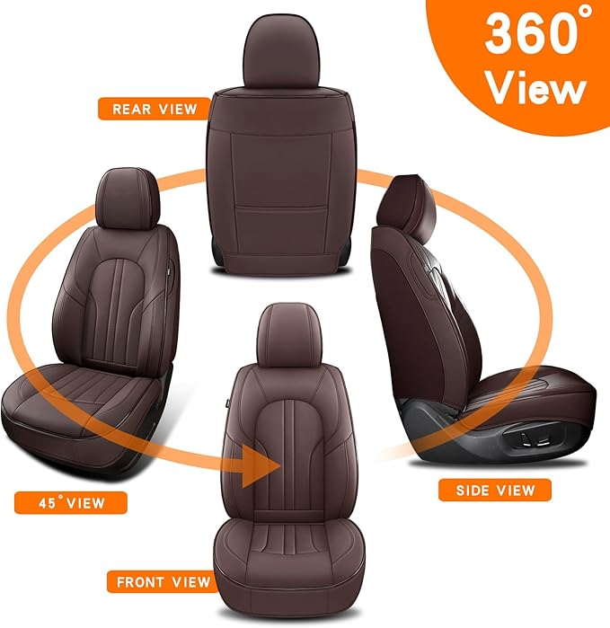 Car Seat Covers,Car Seat Protector Waterproof,Seat Covers Front Set, Car Seat Protectors,Automotive Seat Covers Fit for Most Cars Brown
