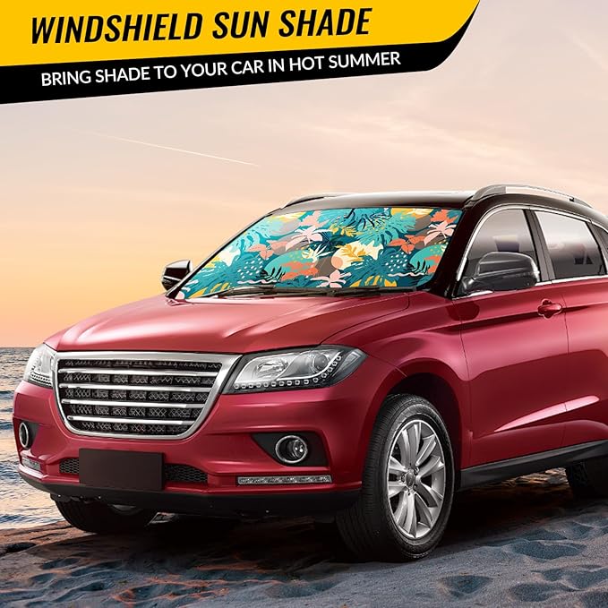 Windshield Sun Shade - Car Windshield Sun Shade for UV Protecion Heat Reduction 2025 Sun Visor for Car Interior (55"x31.5")