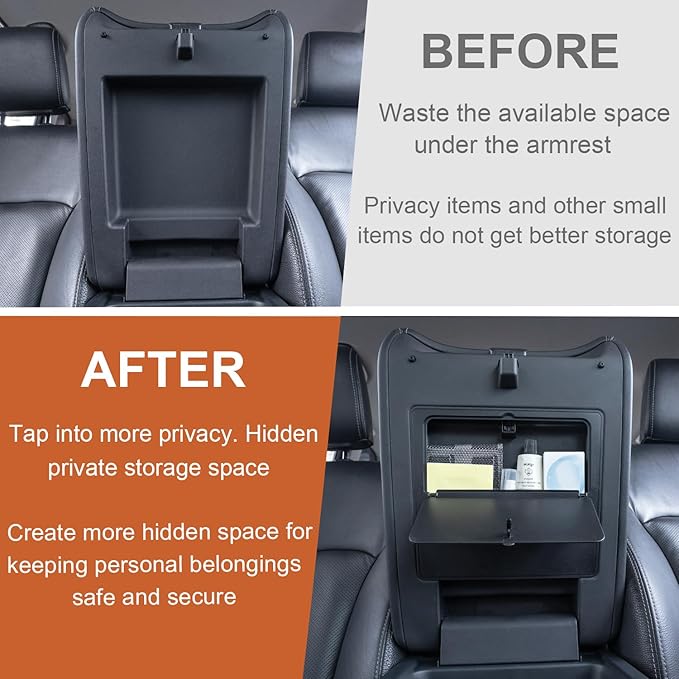 PIMCAR 3-Piece Center Console Organizer Set for 2023-2026 Honda Pilot, 2024-2026 Honda Passport/Ridgeline Accessories, Armrest Hidden Storage Box & Divider ABS Material Interior Accessories