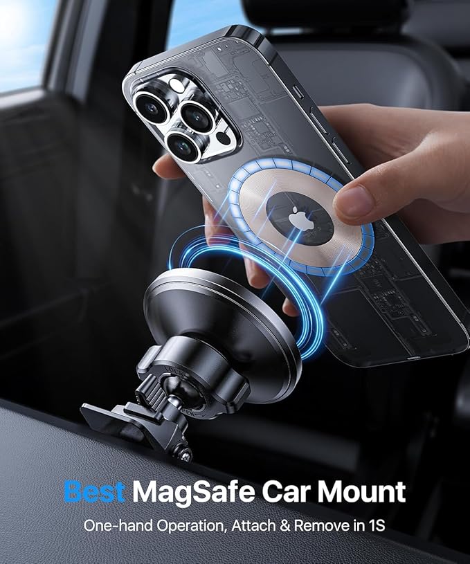 andobil for MagSafe Car Mount, Mangnetic Phone Holder for Car Vent, 360° Adjustable Car Phone Holder Mount Fit for iPhone 16/15/14/13/12 Pro Max