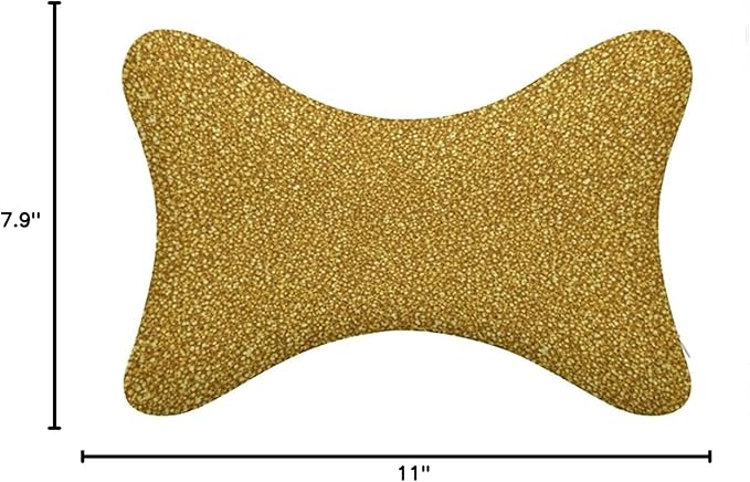 Headrest Pillow for Car Seat, 2 Pcs Memory Foam Neck Support Pillow for Neck Pain Relief, Compatible with Beautiful Gold Bling Glitter Sparkles Pattern Car Office Soft Travel Pillow