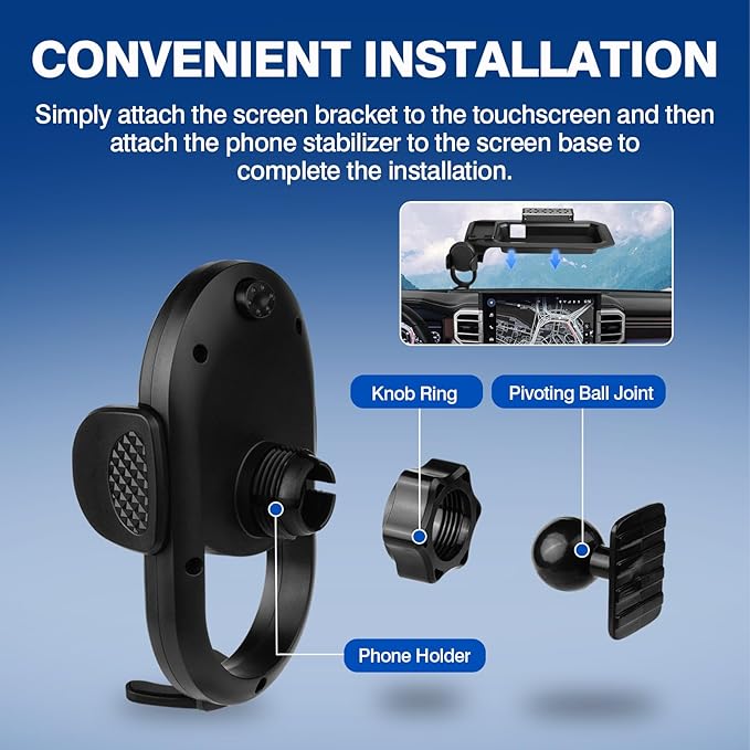 Autorder Phone Holder for Toyota Tundra 2022-2025 2026/Sequoia 2023-2025 2026 Accessories Center Console Dashboard Organizer with Gopro Mount and Card Slot 360° Rotation Phone Mount Stand