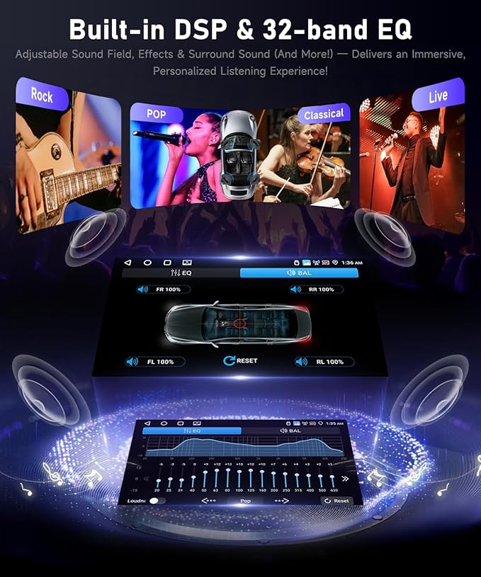4G+64G Car Radio Stereo for Chevy Silverado GMC Sierra Yukon 2007-2013, 7inch IPS Touch Screen/Android 15/Wireless CarPlay/Android Auto/DSP/GPS/WiFi/5.0Bluetooth/SWC/AHD Backup Camera