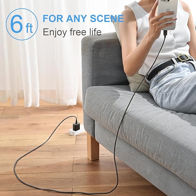 iPhone 17 16 15 Charger Fast Charging 2+2Pack 20W USB C Wall Charger with 6FT Fast Charging Cable Compatible with iPhone 17/17 Air/17 Pro/17 Pro Max/iPhone 16/15 Series, iPad Pro/AirPods - Black
