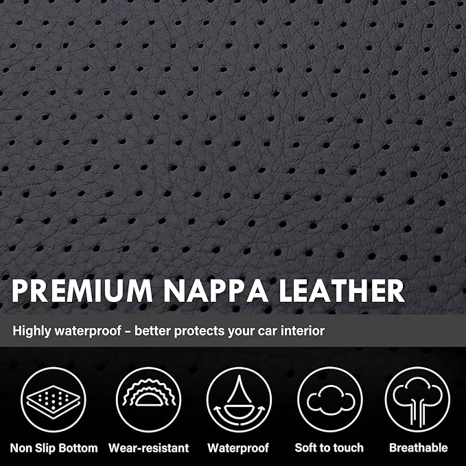 Coverado Chevy Silverado Seat Covers Full Set, Faux Leather Car Seat Covers Fit for 2014-2018 1500, 2015-2019 2500HD 3500HD Chevy Silverado GMC Sierra Crew Double Extended Cab (Red)