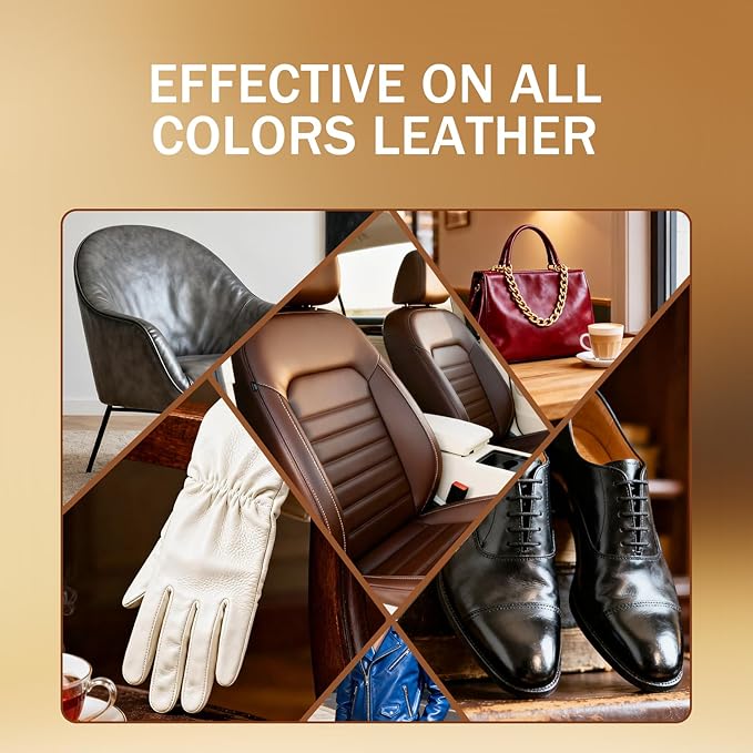 Leather Cleaner and Conditioner Kit, Leather Care for Car Seats, Furniture, Couches, Boots, Bags & More, Safe for Any Color, 2 x 16oz