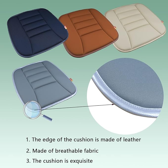 Car Seat Cushion Pad for Driving, Chair Cushion for Office/Truck with Memory Foam, Seat Cushion Comfortable and Durable, Gray