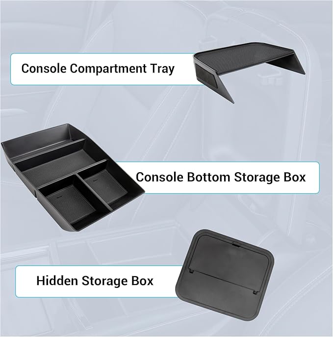 Center Console Organizer Compatible with 2024-2026 Chevy Traverse Accessories, Divider Compartment Tray&Console Bottom Storage Box&Armrest Hidden Insert Tray (Not fit 2024 Traverse Limited)
