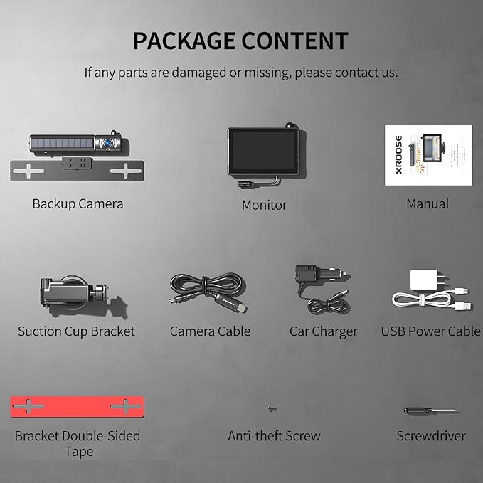 Solar Wireless Backup Camera for Car 5" HD 1080P Monitor 2 Mins DIY Installation 5,000mAh Battery Night Vision 2 Split Screen Back Up Camera Waterproof Reverse Camera for Truck,Pickup,RV,SUV
