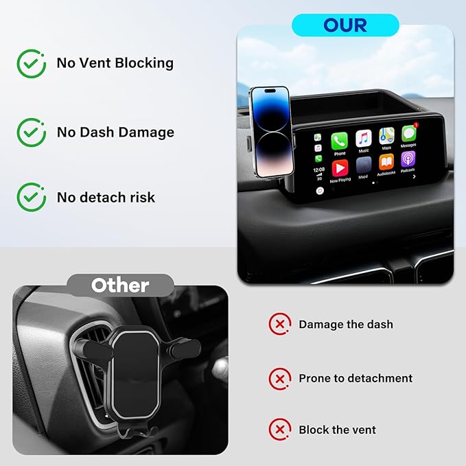 Car Phone Holder Fit for Mazda CX5 2021-2025 Accessories Dashboard Organizer with Cell Phone Mount 10.25-inch, Cell Phone Automobile Cradles Hands-Free 360 Degree Rotation
