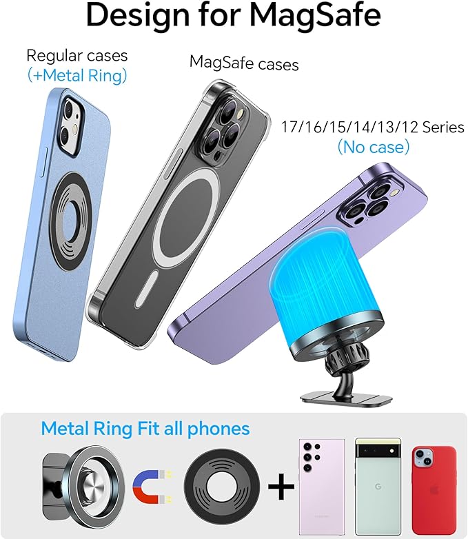 Kaistyle for Magsafe Car Mount【20 Strong Magnets】Magnetic Phone Holder for Car Phone Holder Mount Dash Mounted Holders Cell Phone Holders for Your Car Accessories for Women Men for iPhone 17 16 15 14