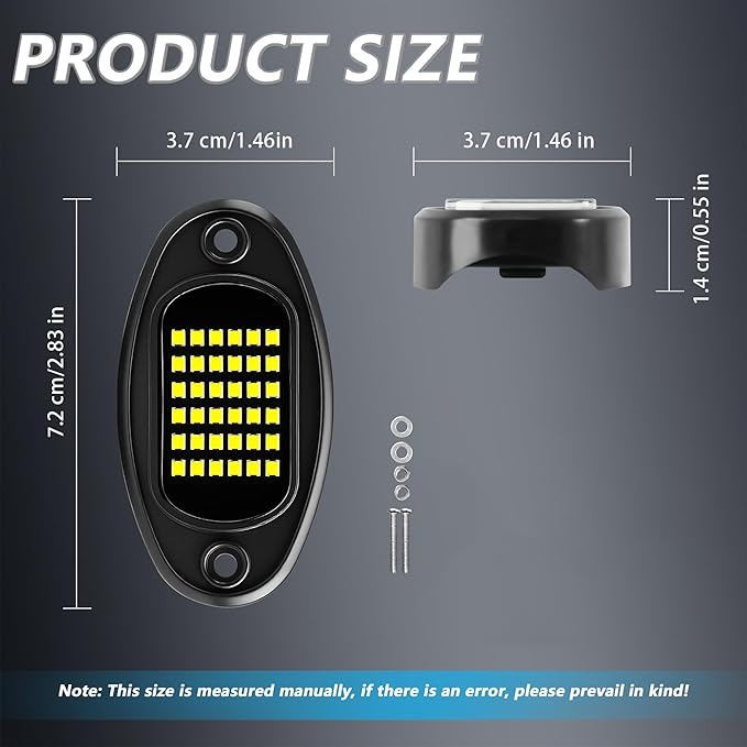 LED Rock Lights for Trucks 24 Pods, 6000K White Underglow Light Kit with 36 LEDs SMD Chips, IP68 Waterproof Neon Underbody Lighting for SUV UTV ATV RZR Car Boat Off Road 4x4