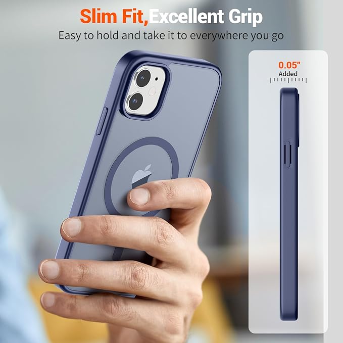SUPFINE Magnetic for iPhone 11 Phone Case(Compatible with MagSafe)(Military Grade Drop Protection) Translucent Matte Shockproof Phone Case, Lavender Gray