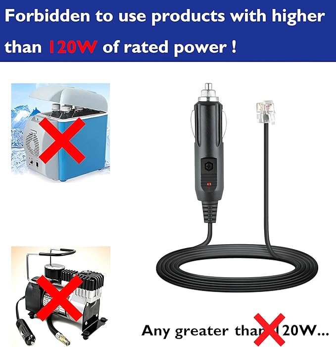 12V Car Charger(Max 10A) + 5V DC Power Cable,with 11 Connectors for DVD Player,Camera,GPS,Bluetooth Speakers,Shaver Fans