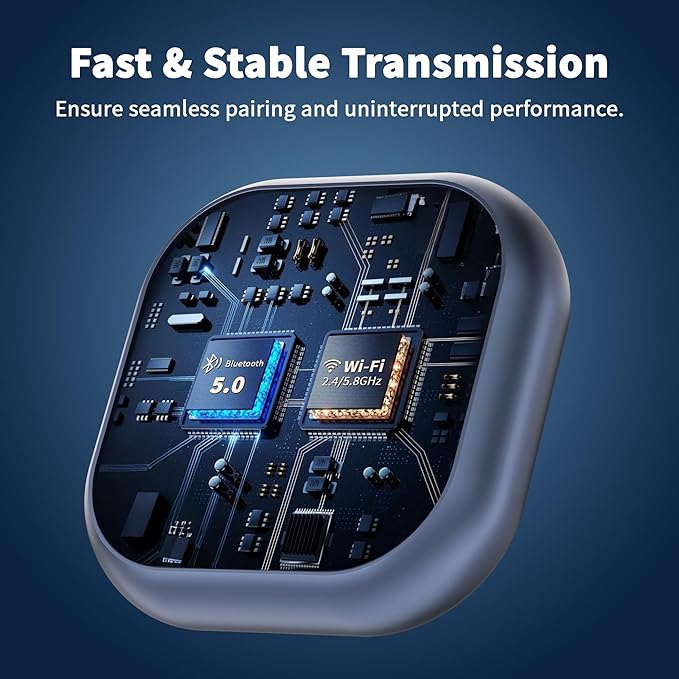 2026 Upgraded Wireless CarPlay Adapter for iPhone, Compact Mini Metal Shell Design Small Size, (New Update) Plug and Play, Fast and Stable Connection CarPlay Adapter for Apple iOS &Android (Navy Blue)