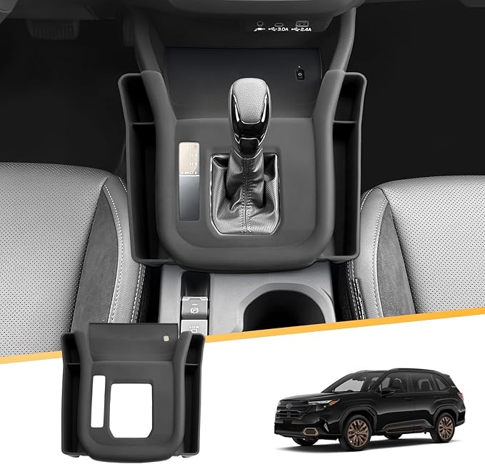 LFOTPP 2026 Forester Center Console Organizer - for 2025 2026 Subaru Forester(Premium/Sport/Limited/Touring)-Gear Shift Cover Silicone Tray for 2025 Forester Accessories (Not for Base & Wildness)