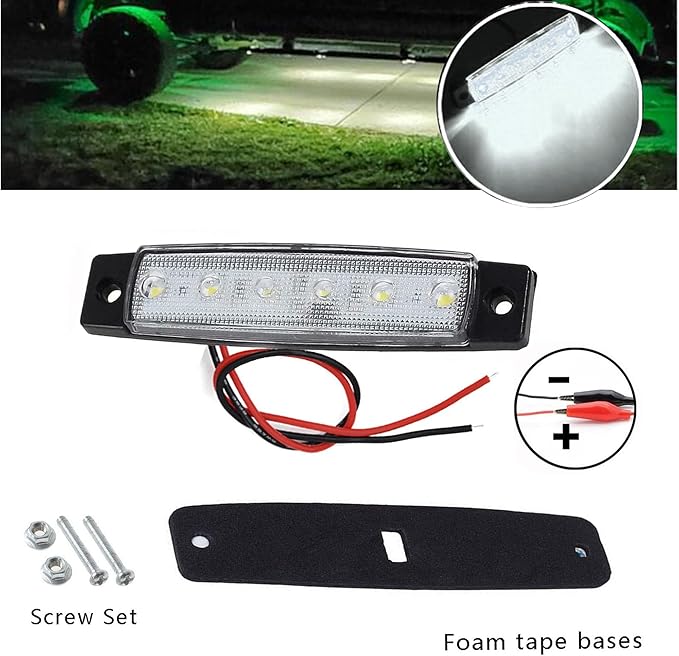 10 Pcs White LED Rock Strip Lights,Wheel Well Underglow Lighting Kits,Car Rock Lights Exterior Side Marker Lights for Wrangler Truck Golf Cart RV RV SUV Offroad