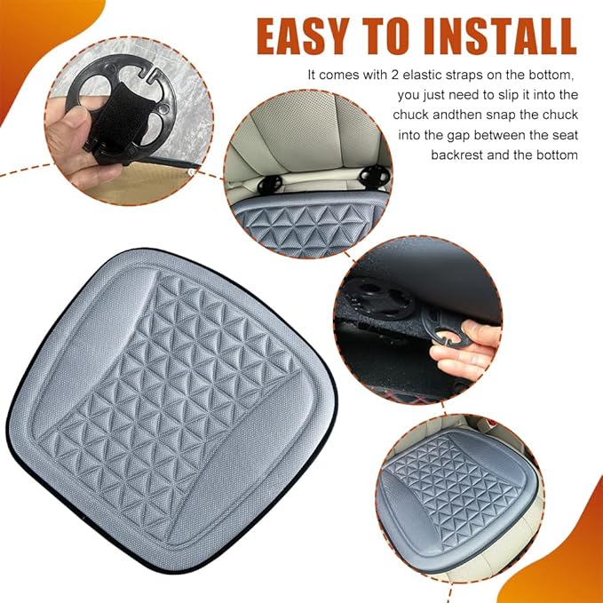 Seat Covers for Cars, Car Seat Cooling Pad, Comfortable Breathable Front Vehicle Cover Cooling Pad, Automotive Accessories Anti-Slip Ventilated Auto Protectors Universal for SUV Truck (Gray)