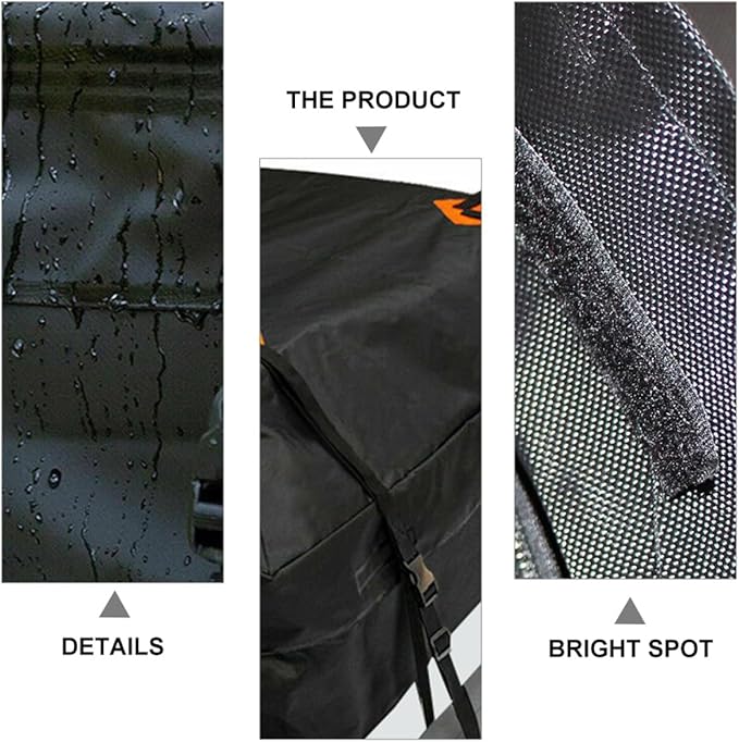 Waterproof Car Roof Cargo Bag 420d Oxford Fabric Auto Rooftop Carrier Large Capacity Dustproof Sunproof Storage for Travel and Outdoor Vehicle Use