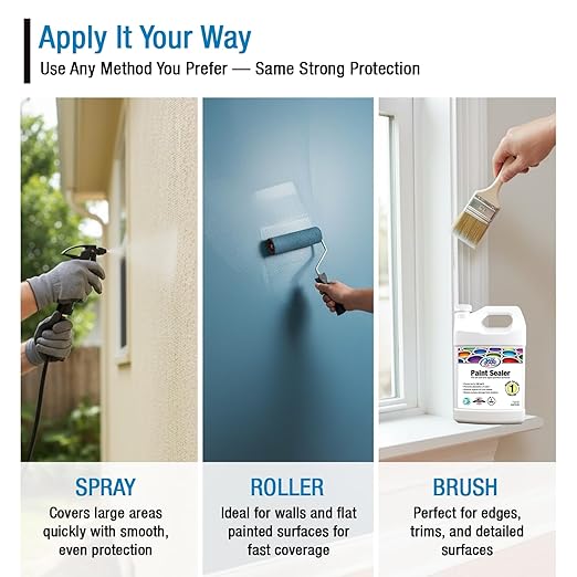 Rain Guard Paint Sealer 1 Gallon | Ready to Use | Protects Painted Concrete, Wood, Stone | Silane/Siloxane Acrylic Waterproofer | UV Resistant | Fast Drying | Semi-Satin Finish