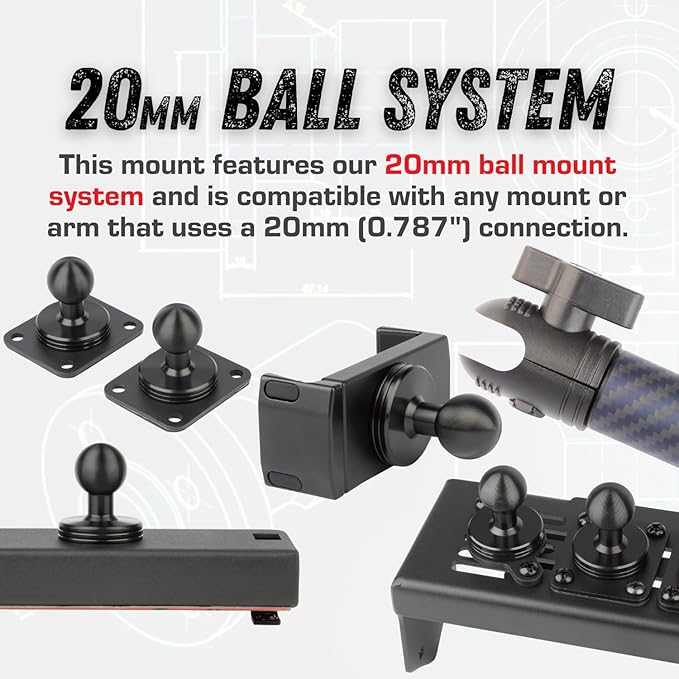 Bulletpoint Metal Dash Mount Cell Phone Holder Compatible with 2013-2018 RAM Truck & 2019+ RAM 1500 Classic (RubiGrid Spring-Loaded)