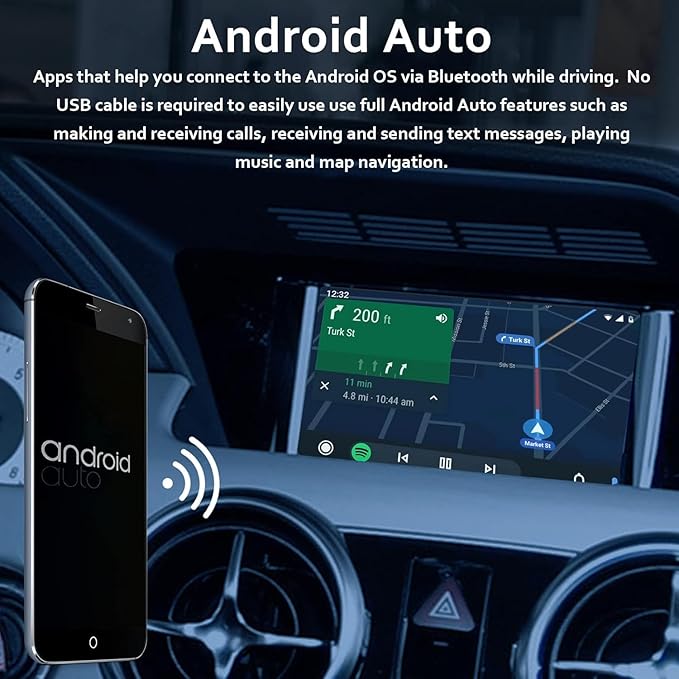 CARabc Wireless Carplay Fit for Apple Carplay&Android Auto, Fit for Mercedes Benz A/B/C/E/CLA/GLA/GLK/ML/SLD with NTG4.5 System - Bluetooth, Mirror Link, Siri Voice, USB, DVR and Camera Input Etc