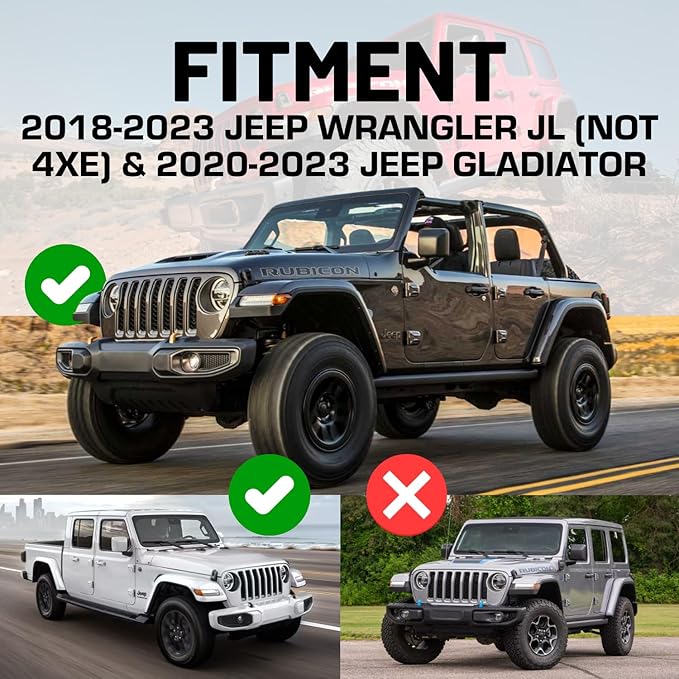 Bulletpoint Dash Mount Cell Phone Holder Compatible with 2018-2023 Jeep Wrangler JL (NOT 4xe) & 2020-2023 Jeep Gladiator Single Ball Mount (Passenger Side Spring-Loaded)