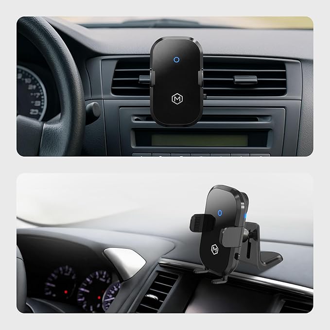 Wireless Car Charger Mount - Auto Scan & Auto Grip Car Phone Mount - Compatible with iPhones and Smartphones - Fast Charger Car Mount Accessories for Dashboard or Vent