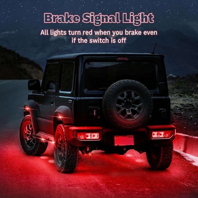 16 Pods Full Angle RGB Rock Lights, App/Remote Control Chasing Led Rock Lights with Music Mode Waterproof Multi-Color, Compatible with 12V Trucks Jeep UTV SUV ATV Off Road Golf Cart(Patented)