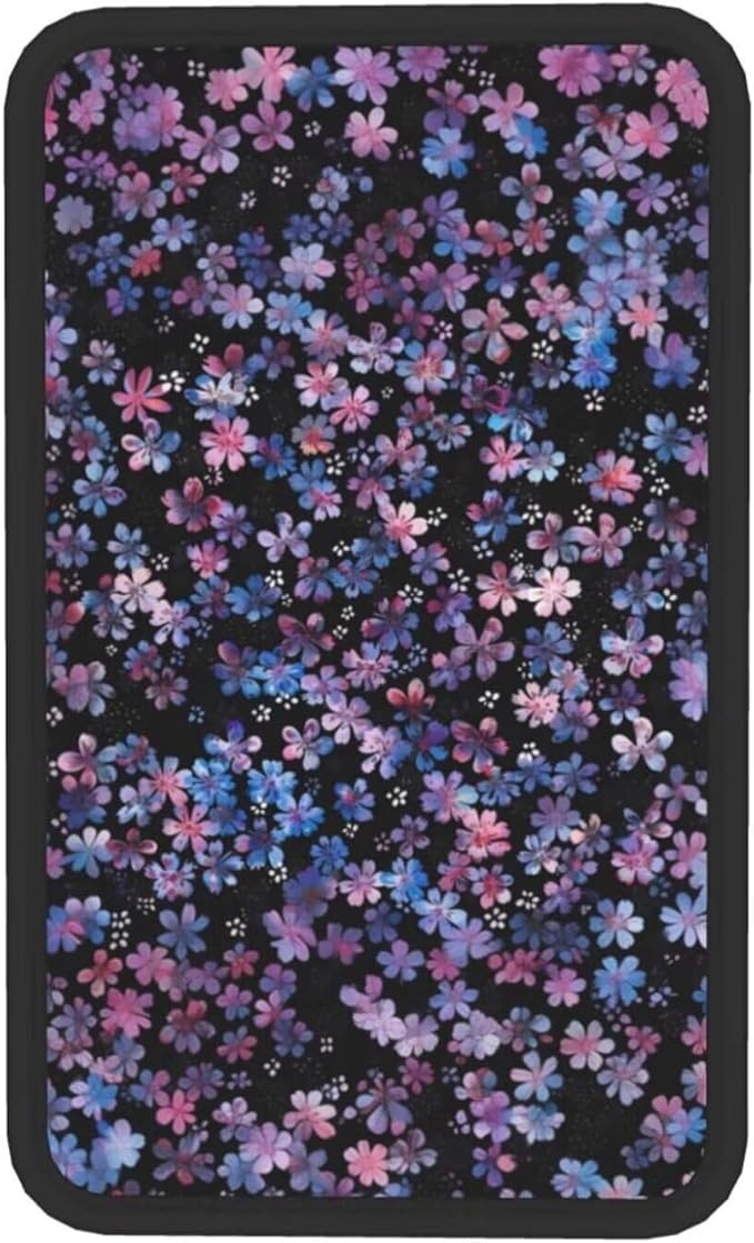 Car Center Console Cover Pad Cherry Blossom Purple Pink Armrest Box Mat Vehicle Arm Rest Cushion Protector Floral Flower Aesthetics Art Black Bohemian Consoles Rest Pillow