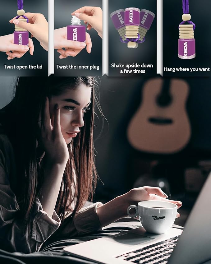 Car Air Freshener 4ml Car Scents | 45-Days Keep Fragrance | Automotive Hanging Diffuser Bottles | Remove Auto Odor Long-Lasting Fresh Air for Home Deodorizer (6pcs Savage Boy)