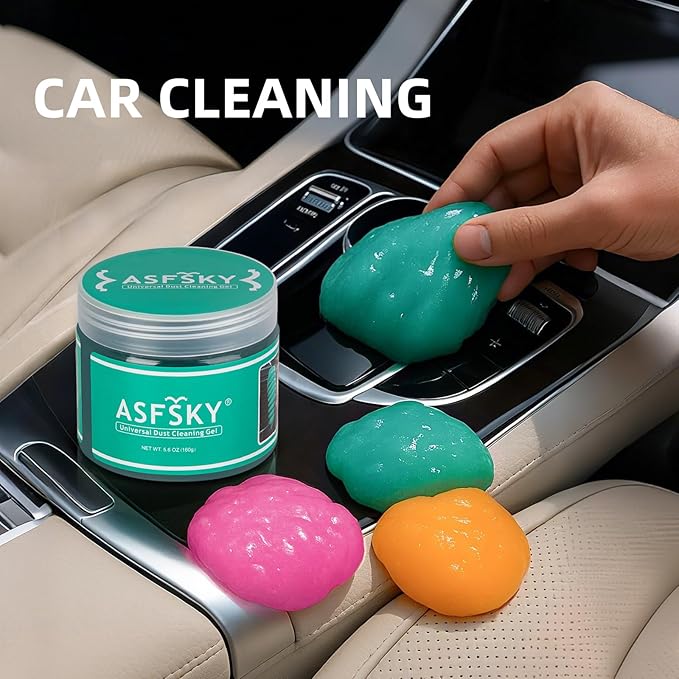 ASFSKY Cleaning Gel for Car Dust Cleaner Car Interior Slime for Detailing Putty for Dust Dirt Crumbs in Corners Clean The Dashboard Console and Vents