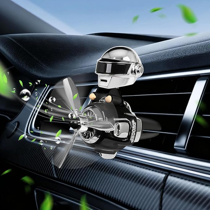 Bear Pilot Car Fresheners Vent Clip Cute Teddy New Car Scent Automotive Air Fresheners Cartoon Air Outlet Aromatherapy Ornament Valentine's Gifts for Him Her Friends, Families (Silver)